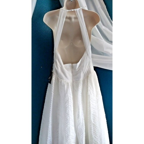 NWT Adrianna Papell AP1E207841 - Halter Sleeveless Formal Dress White Sz 12 - Picture 10 of 11